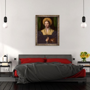 Tablou inramat - Bernardino Luini - Portretul unei doamne, 60 x 80 cm - Img 3