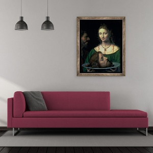 Tablou inramat - Bernardino Luini - Salome cu capul lui Ioan Botezatorul, 50 x 60 cm - Img 2