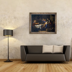 Tablou inramat - Bernardo Cavallino - Uciderea lui Amnon de catre fratele sau Absalom, 70 x 90 cm - Img 2