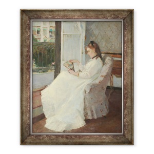 Tablou inramat - Berthe Morisot - Sora artistului la fereastra, 70 x 85 cm