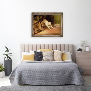 Tablou inramat - Briton Riviere - Caine Chasing un sobolan, 60 x 80 cm - Img 3