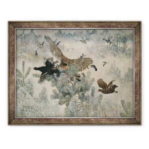 Tablou inramat - Bruno Andreas Liljefors - Hawk si joc negru, 60 x 80 cm