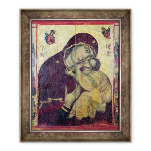 Tablou inramat - Byzantine - Fecioara Eleousa, din Nessebar, Bulgaria, 70 x 85 cm