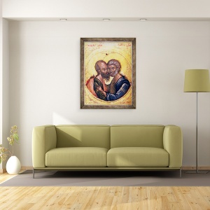 Tablou inramat - Byzantine - Icoana SS. Petru si Pavel, 70 x 90 cm - Img 2
