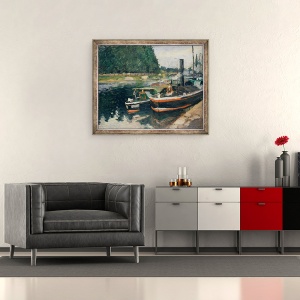 Tablou inramat - Camille Pissarro - Barje la Pontoise, 50 x 60 cm - Img 2