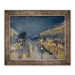 Tablou inramat - Camille Pissarro - Bulevardul Montmartre noaptea, 70 x 85 cm