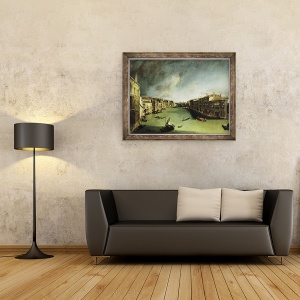 Tablou inramat - Canaletto - Grand Canal, vedere la Palazzo Balbi spre Podul Rialto, 70 x 90 cm - Img 2