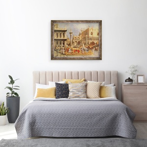 Tablou inramat - Canaletto - intoarcerea lui Bucintoro de Ziua inaltarii ulei pe panza, 70 x 90 cm - Img 3
