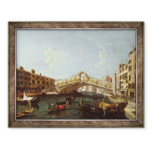 Tablou inramat - Canaletto - Rialto in Venetia, 60 x 80 cm