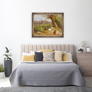 Tablou inramat - Carl Jutz - Rate Mallard cu ratele lor, 60 x 80 cm - Img 3
