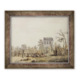 Tablou inramat - Caspar David Friedrich - Peisaj cu Pavilion, 70 x 85 cm