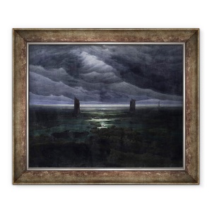 Tablou inramat - Caspar David Friedrich - Sea Shore in lumina lunii, 70 x 85 cm
