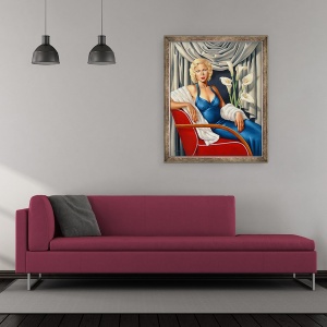 Tablou inramat - Catherine Abel - Omagiu adus lui Harlow, 50 x 60 cm - Img 2