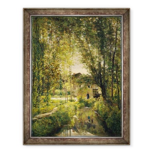 Tablou inramat - Charles Francois Daubigny - Peisaj cu un flux insorit, 70 x 90 cm