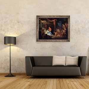 Tablou inramat - Charles Le Brun - Adorarea Pastorilor I, 70 x 90 cm - Img 2