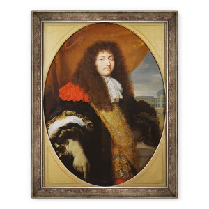 Tablou inramat - Charles Le Brun - Portretul lui Ludovic al XIV-lea 1638-1715, rege al Frantei si al Navarei, in fata Tuileries, c. 1643, 70 x 90 cm