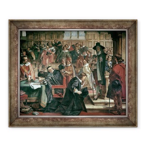 Tablou inramat - Charles West Cope - Tentativa de arestare a 5 membri ai Camerei Comunelor de catre Carol I, 1642, 70 x 85 cm