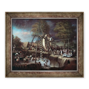 Tablou inramat - Charles Willson Peale - Exhumarea mastodonului, 70 x 85 cm