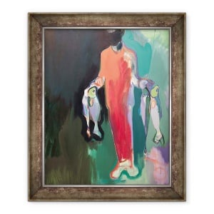 Tablou inramat - Charlotte Evans - parauri si maro, 70 x 85 cm