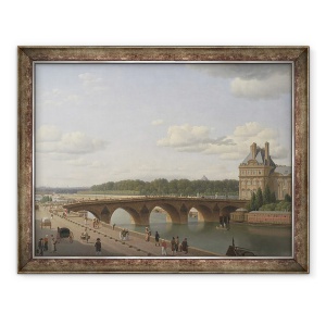 Tablou inramat - Christoffer-Wilhelm Eckersberg - Pont Royal vazut din Quai Voltaire, 60 x 80 cm