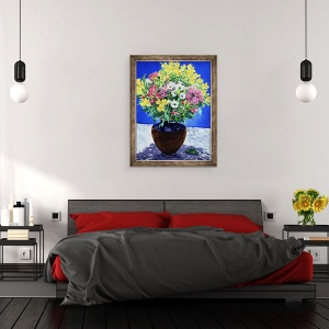 Tablou inramat - Christopher Ryland - Flori pe marmura, 70 x 90 cm - Img 3