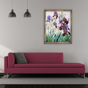 Tablou inramat - Christopher Ryland - Irisuri albe si purpurii, 50 x 60 cm - Img 2