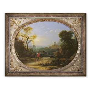 Tablou inramat - Claude Lorrain - Peisaj de coasta la apus, 60 x 80 cm