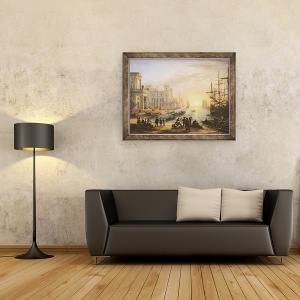 Tablou inramat - Claude Lorrain - Portul maritim la apus, 70 x 90 cm - Img 2