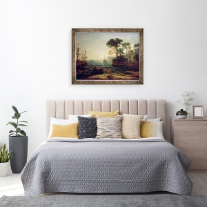 Tablou inramat - Claude Lorrain - Sosirea lui Aeneas in Italia, 60 x 80 cm - Img 3