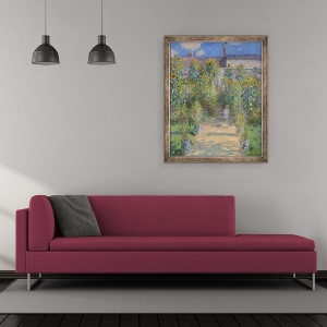 Tablou inramat - Claude Monet - Gradina artistului de la Vetheuil, 50 x 60 cm - Img 2
