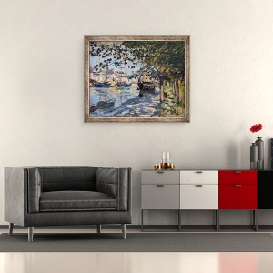 Tablou inramat - Claude Monet - Sena la Rouen, 70 x 85 cm - Img 2