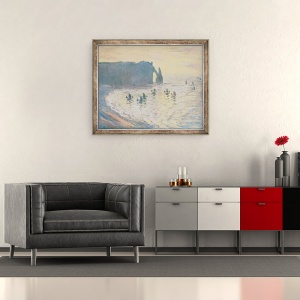 Tablou inramat - Claude Monet - Stancile de la Etretat II, 70 x 85 cm - Img 2
