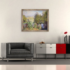 Tablou inramat - Claude Monet - Un colt al gradinii de la Montgeron, 50 x 60 cm - Img 2