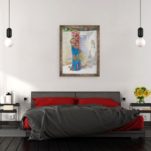 Tablou inramat - Colin Bootman - Doamna in Albastru, 2018, 70 x 90 cm - Img 3