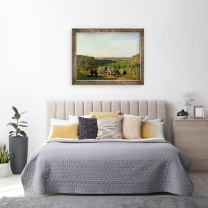 Tablou inramat - Constant-Emile Troyon - Vedere de la Hilltops of Suresnes sau, 60 x 80 cm - Img 3