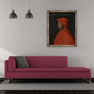 Tablou inramat - Cristofano dell' Altissimo - Portrait of Bartolo da Sassoferrato, 50 x 60 cm - Img 2
