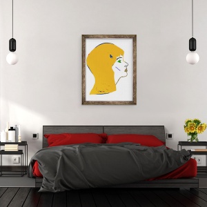 Tablou inramat - Daisy de Villeneuve - Cap galben, 70 x 90 cm - Img 3