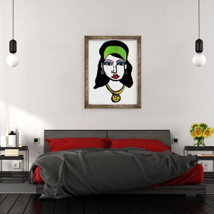 Tablou inramat - Daisy de Villeneuve - Fata cu banda verde, 60 x 80 cm - Img 3