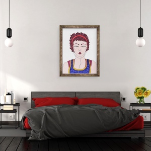 Tablou inramat - Daisy de Villeneuve - Fata cu casti, 60 x 80 cm - Img 3