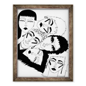 Tablou inramat - Daisy de Villeneuve - Fete, 70 x 90 cm