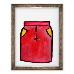 Tablou inramat - Daisy de Villeneuve - Fusta rosie, 60 x 80 cm