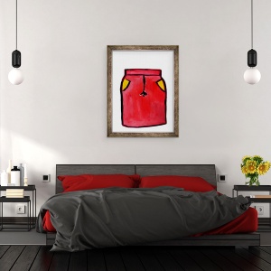 Tablou inramat - Daisy de Villeneuve - Fusta rosie, 60 x 80 cm - Img 3