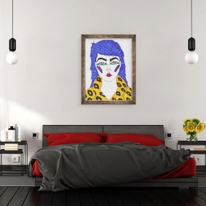Tablou inramat - Daisy de Villeneuve - Par albastru, 70 x 90 cm - Img 3