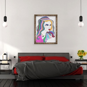 Tablou inramat - Daisy de Villeneuve - Privire laterala, 70 x 90 cm - Img 3