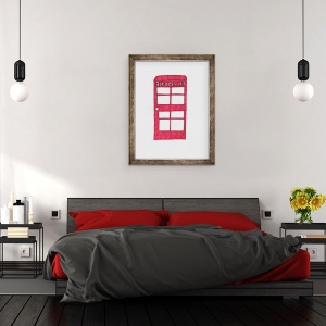 Tablou inramat - Daisy de Villeneuve - Telefon rosu I, 60 x 80 cm - Img 3