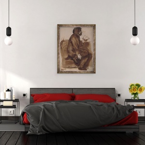 Tablou inramat - Dante Gabriel Charles Rossetti - Tennyson citind Maud, 60 x 80 cm - Img 3