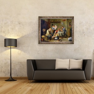 Tablou inramat - David Teniers the Younger - Chirurg care are grija de piciorul unui batran, 70 x 90 cm - Img 2