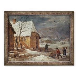 Tablou inramat - David Teniers the Younger - Iarna, 60 x 80 cm