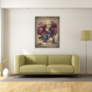 Tablou inramat - Diego Rodriguez de Silva y Velazquez - incoronarea Fecioarei, 70 x 90 cm - Img 2