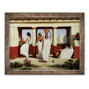Tablou inramat - Dominique Louis Papety - Femei grecesti la fantana, 70 x 90 cm